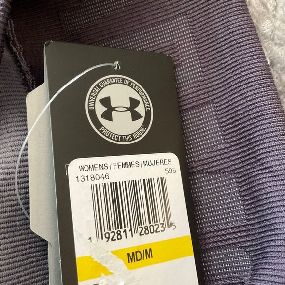 Under Armour athletic Compression Leggings Medium Size Gray & purple crop NEW - Picture 4 of 11
